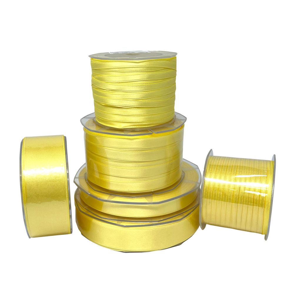 Light yellow double satin ribbon